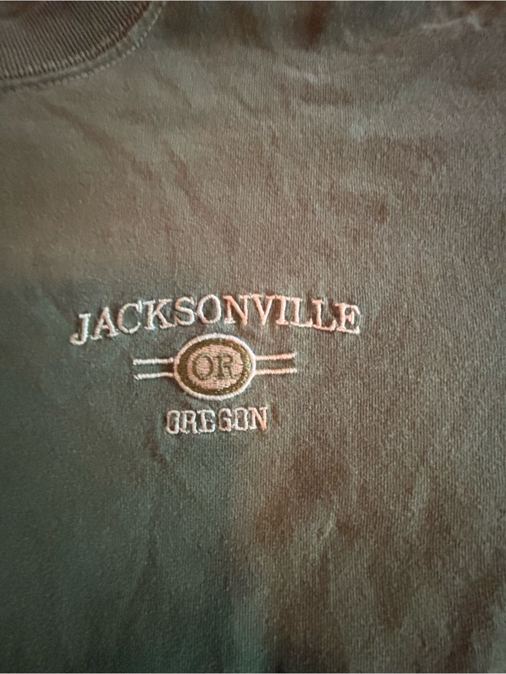 Jacksonville Oregon Embroidered short sleeve Dark Green/olive